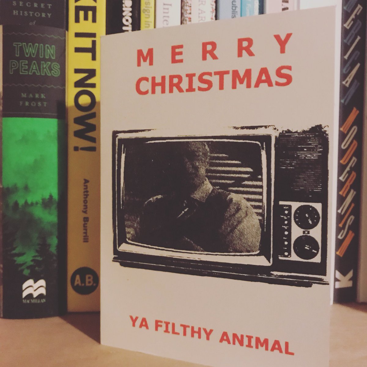 simonharr's tweet image. Love my screen printed Christmas card from the lovely @meatofmeathead @notthatt Merry Christmas ya filthy animals. #homealone #angelswithfilthysouls