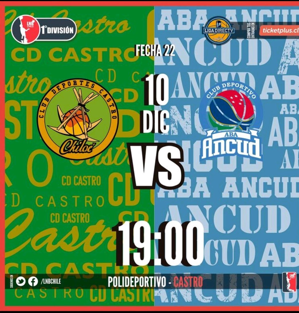 liga_nacional's tweet photo. 🏀 Hoy #LigaDIRECTV
📊 https://t.co/7zzBBU9qLM
#CASvsABA
⌚️19:00 HRS
@deportescastro vs @CdAncud
💻 https://t.co/2UaR4p4FM5
🏟 Gimnasio Polideportivo
🗓Fecha 22
📍Castro https://t.co/4rV7NbdpF7