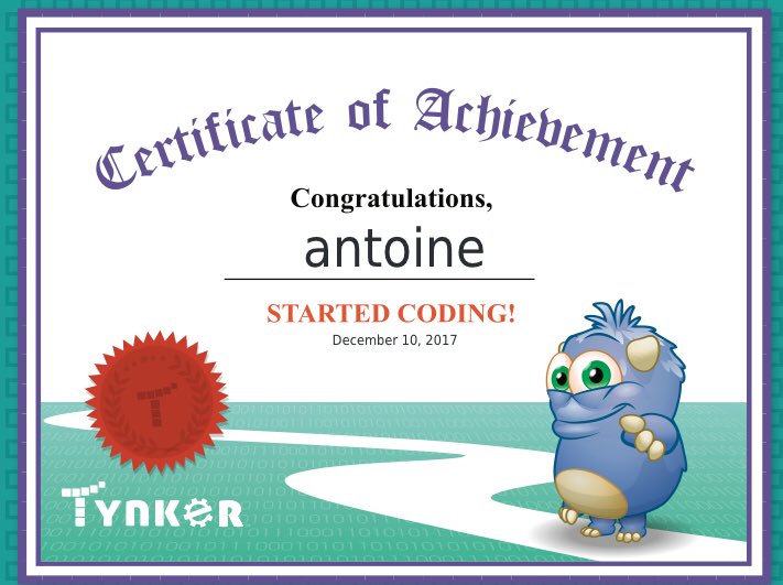 franckbataille's tweet photo. My 9yo son Antoine started coding with @goTynker and you can too! #MyKidCanCode #HourOfCode https://t.co/WBxgmF0FNq
