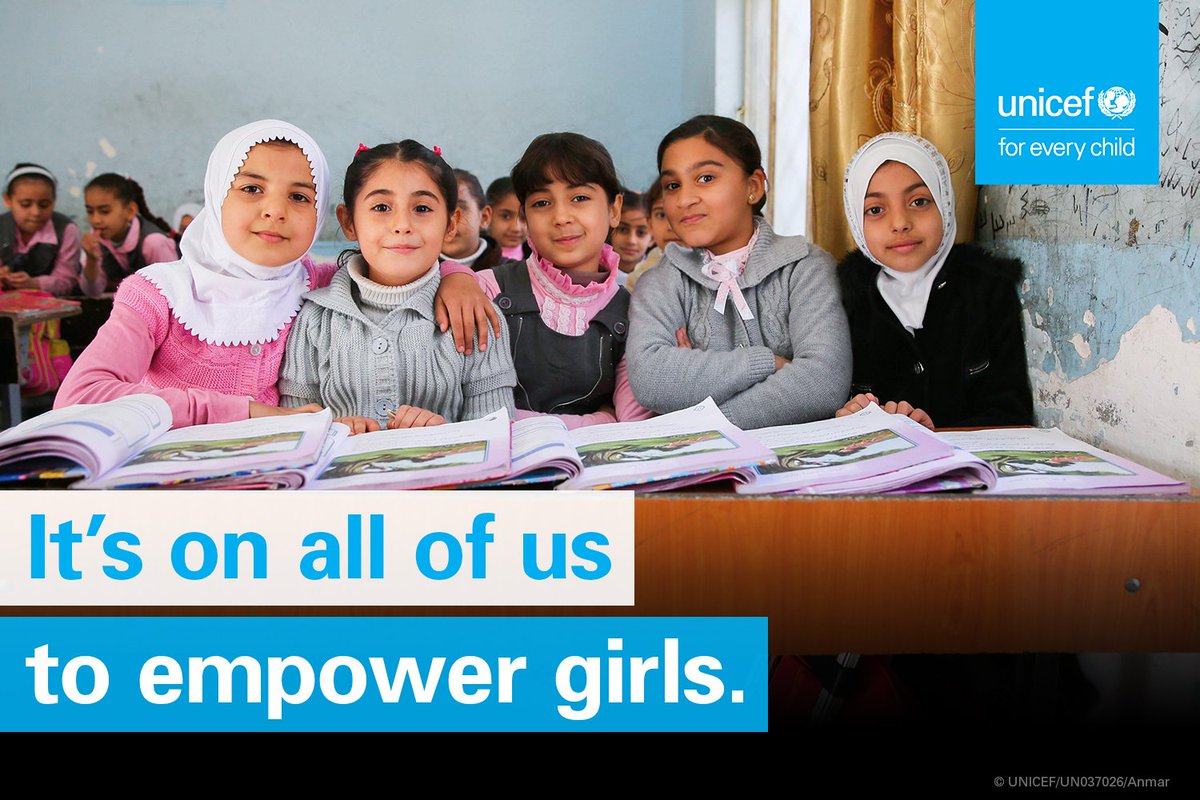 UNICEF's tweet photo. Girls are a source of power, energy and creativity – and the millions affected by conflict and disaster are no exception. 

#16Days #OrangeTheWorld #ENDviolence #HumanRightsDay https://t.co/SAmzMPyj5T