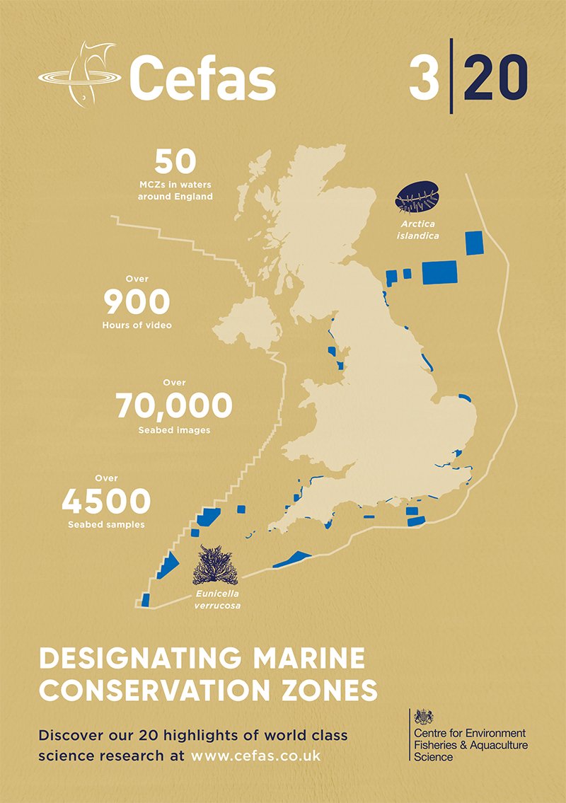 Our marine environment is pressured by a whole range of human activities. We work with <a href="/DefraGovUK/">Defra UK</a>, <a href="/JNCC_UK/">JNCC</a>, <a href="/NaturalEngland/">Natural England</a> and others to protect biodiversity in UK's marine conservation zones #MPAs #Cefas20 3 of 20 #BluePlanet2