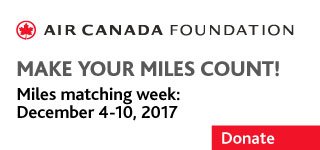 AirCanada's tweet photo. Thank you to donate @Aeroplan Miles to the @AirCanada Foundation today and help more sick children in remote areas get specialized medical care unavailable in their own community. Donate here: https://t.co/SYgs4i7lZB #HospitalTransportationProgram #HTP2017 #MatchingWeek https://t.co/VjV1bO1QGG