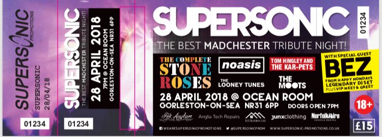 Paper tickets will be at our ticket outlets this week. We think they look awesome...what do you think #TicketsLikeTheyUsedToBe #LiveMusic #Gigs #GreatYarmouth #Madchester #