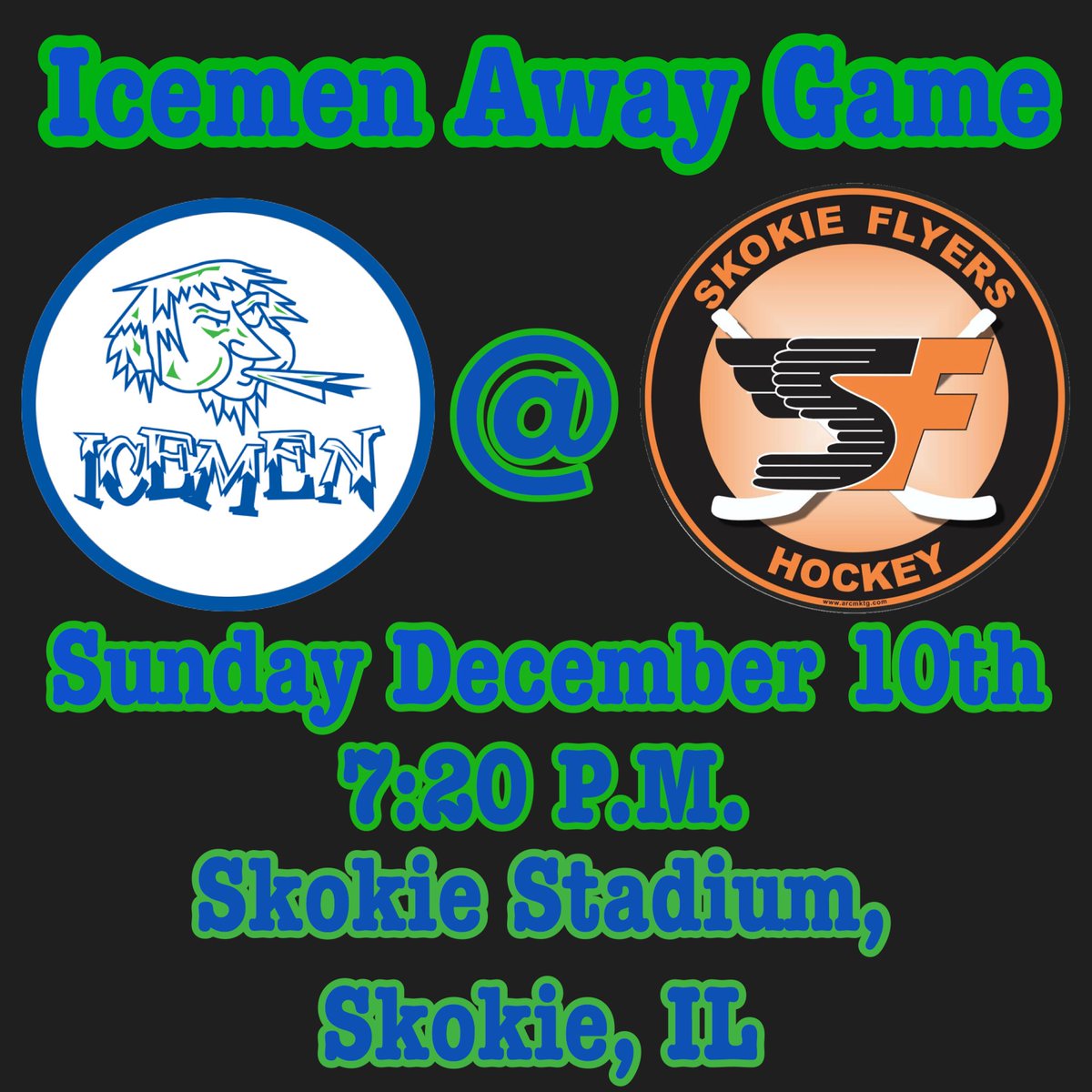 Icemen2018's tweet photo. The Icemen finish the weekend with an away game tonight @ Skokie! Game time is 7:50. Go Icemen! https://t.co/pQiGHJYj7O