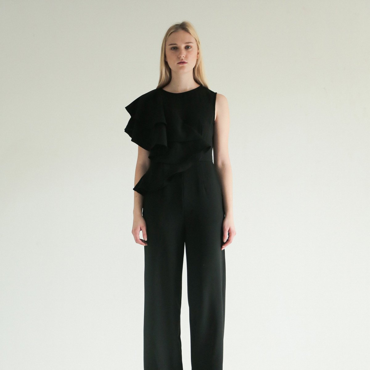 ruffle side jumpsuit