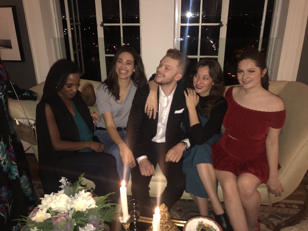 our boss John Wells holiday party tonight with some of the gang 😇🎄❤️ <a href="/emmyrossum/">Emmy Rossum</a> <a href="/shanolahampton/">.</a> <a href="/cameronmonaghan/">cameron monaghan</a> <a href="/IsidoraGore/">Isidora Goreshter</a> @KristaVernoff