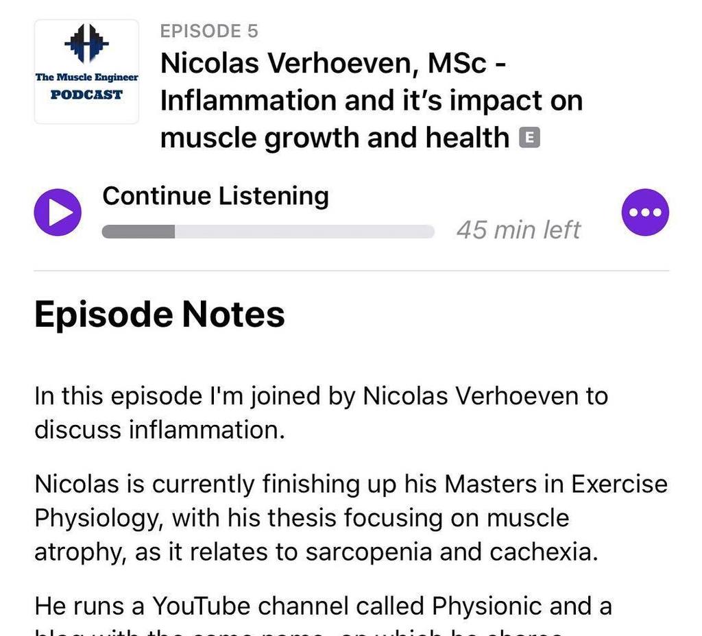 Physionic_PhD's tweet photo. If anyone wants to hear me talk on inflammation’s impact on health and performance, check out the latest episode on “The Muscle Engineer” Podcast on iTunes, YouTube, and Podbean.
#inflammation #muscle #hypertrophy #bodybuilding #halfsizeme #exercisephys… https://t.co/H0Na5QgLfd https://t.co/ssUVdwP8ko