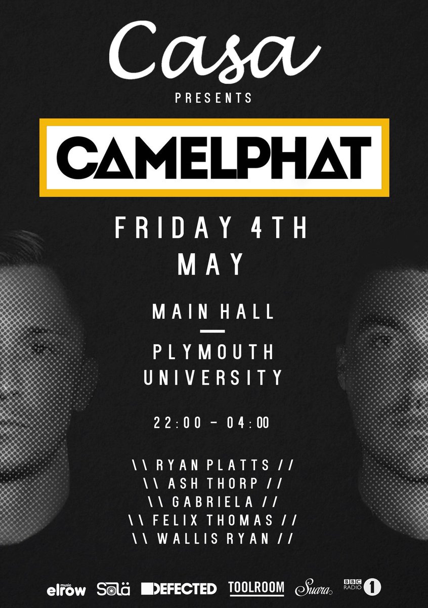 Casa_Events1's tweet photo. Looking forward to welcoming @CamelPhat to @Casa_Events Friday 4th May 2018 // In the city’s biggest Venue, the Uni main hall. #House&amp;Techno FB: https://t.co/4z0E0ayZ1u https://t.co/7TheFujWIe