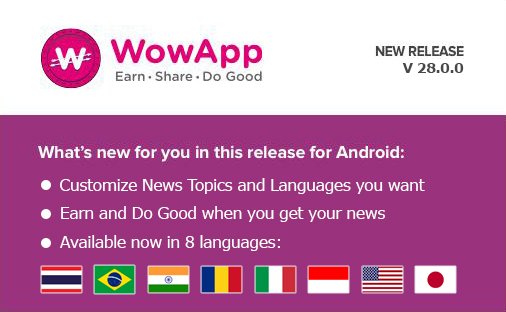 RobinWowApp's tweet image. #WowApp #Newsreader now offers 8 different #Languages.  #Customize your Newsreader experience and chose your topics and languages.  #Earn and #DoGood every time you read your #News!