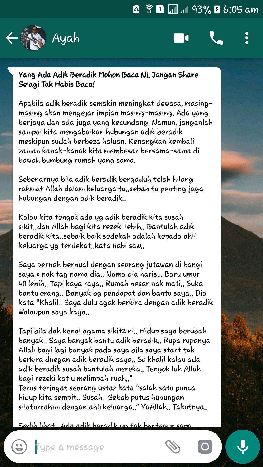 this ðŸ˜­ðŸ˜­ðŸ˜­ðŸ˜­ No matter how much you hate your siblings remember this "THEY ARE STILL YOUR SIBLINGS" "DARAH DAGING KAU" Belajar memaafkan dan doa yang