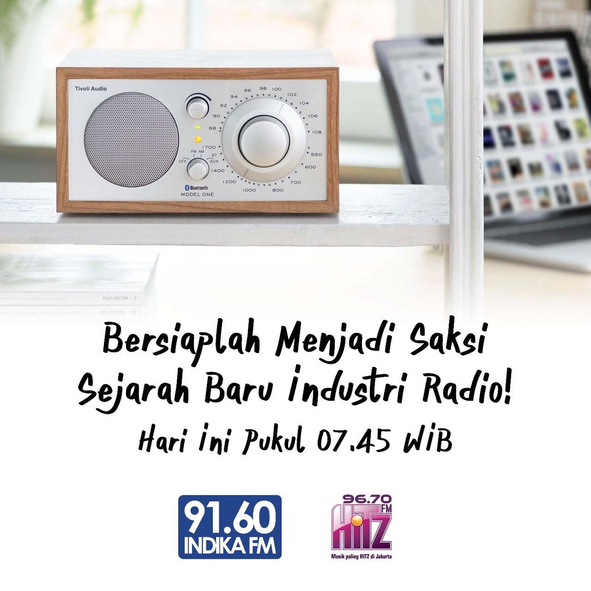 Pagi ini pukul 07.45 WIB. Marilah bersama jadi bagian sejarah baru INDUSTRI RADIO JAKARTA. Dengerin radio. Apapun radio pilihan kamu