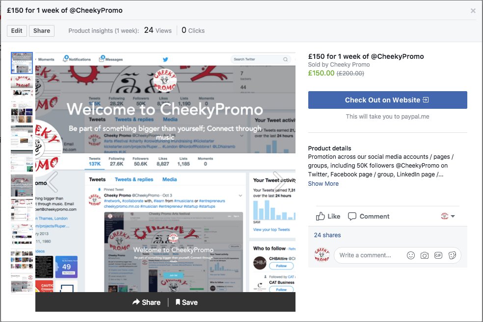 rupertcheek's tweet photo. 1 week #CheekyPromo for #musicians $200 inc #CheekyPromo #Twitter (51K followers) #Facebook #Google #Instagram #Soundcloud #LinkedIn #Fickr #Tumblr, #Pinterest, #YouTube, #music, #video, #singer https://t.co/FpTwWK7CtN #songwriter #band #artists #SocialMedia https://t.co/IHNDP0xL9W
