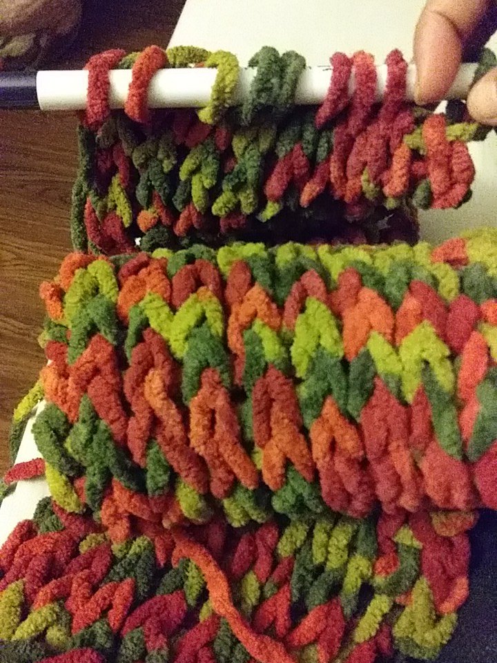 Pimeny_'s tweet image. When its cold out side! You have a house full of kids what do you do??! You croknit!! #Yass #TunisianStitch #DoubleHook #ItsLookingALotLikeChristmas