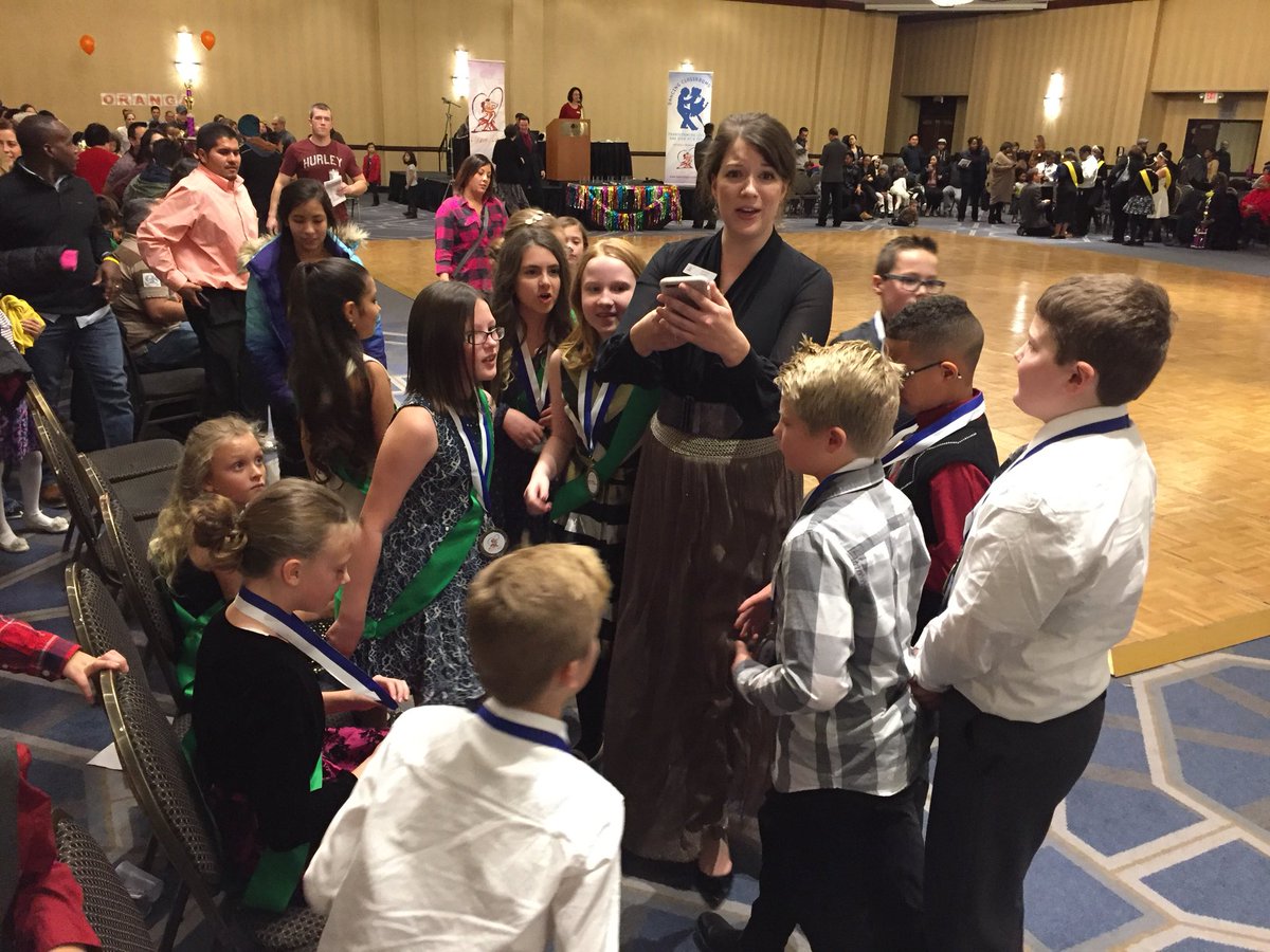 BrainGymLady's tweet photo. Colors of the Rainbow Team Match in Bloomington.  Pinewood ballroom dancers from grade 5 with teaching artist Miss Jessica Smith https://t.co/tdlOB69rak