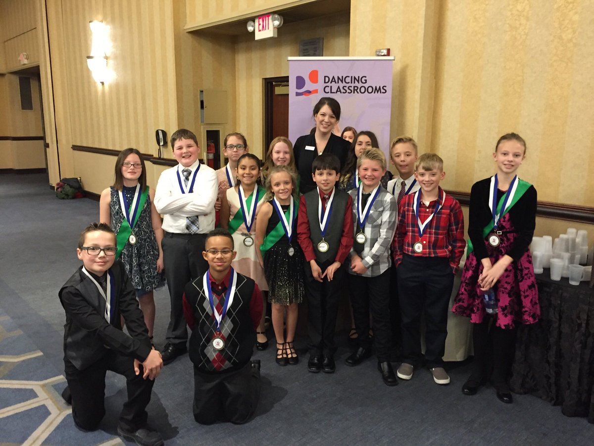 BrainGymLady's tweet photo. Colors of the Rainbow Team Match in Bloomington.  Pinewood ballroom dancers from grade 5 with teaching artist Miss Jessica Smith https://t.co/tdlOB69rak