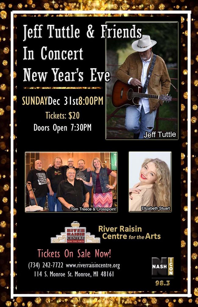 983NashIcon's tweet photo. Join us for our New Year's Concert at The River Centre for The Arts with @Jefftuttle and Friends, Tom Treece and Crosspoint and Elizabeth Stuart! Then join us for our after concert party at The Quality Inn and Suites! Ring in the New Year with us! https://t.co/Z9JutLgyj5