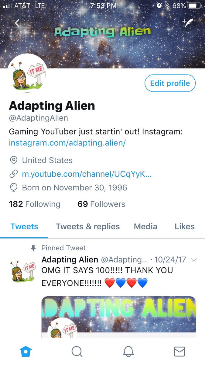 AdaptingAlien's tweet photo. When you just notice your #followcount says 69 ๐ like itโs not even funny that itโs 69 just that itโs been 69 for who knows how long and I just now noticed ๐๐๐๐ https://t.co/6defUfF5BB