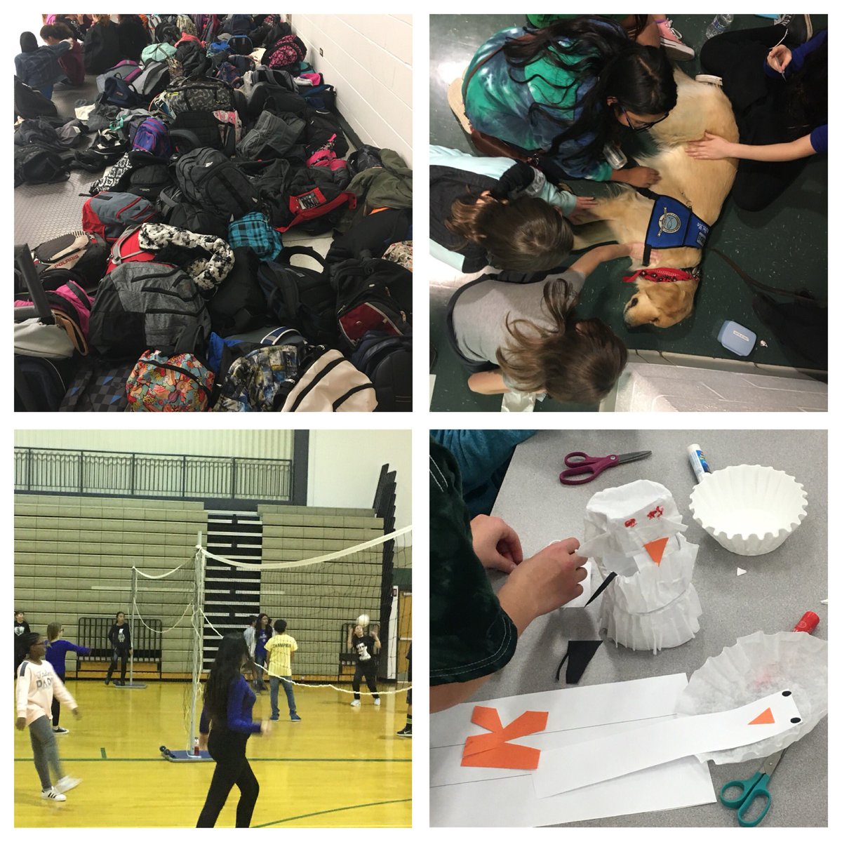 WMS_50's tweet photo. Over 280 students stayed after school on Friday for the Woodland Winter Fest and open gym. A portion of the proceeds went to the Holiday Gift Drive. Sports, crafts, face painting, a therapy dog, food, and friends kept them all busy. https://t.co/fhd7dNZNY0