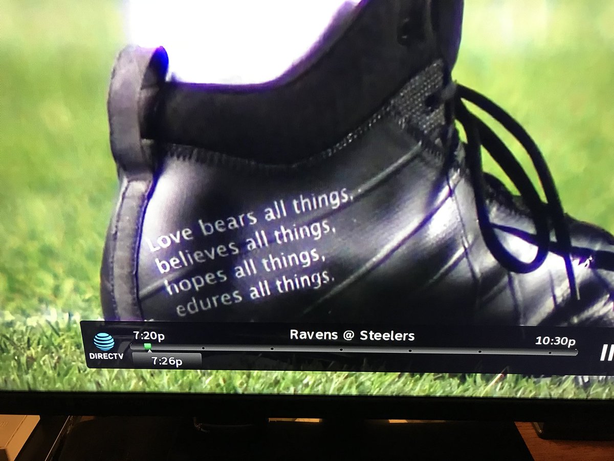 jgscroggins's tweet photo. I knew love did a lot, but not sure what #edures means | #spellcheckmuch #thatsnotcorrect #NFL #BALvsPIT https://t.co/vnOmshlPKp