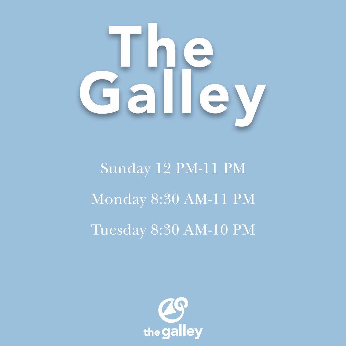 FlyerEnterprise's tweet photo. Check out our adjusted hours for finals week. Good luck studying! 📚 this post includes The Galley, The CHILL, and The Jury Box https://t.co/XjZHJS7Drp