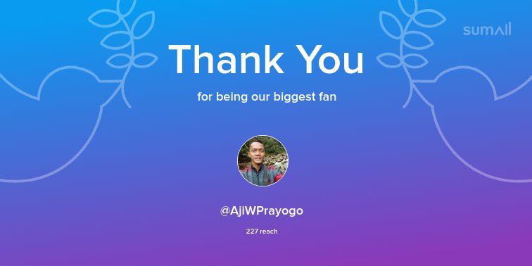 Our biggest fans this week: <a href="/AjiWPrayogo/">Aji Wicaksono P</a>. Thank you! via sumall.com/thankyou?utm_s…