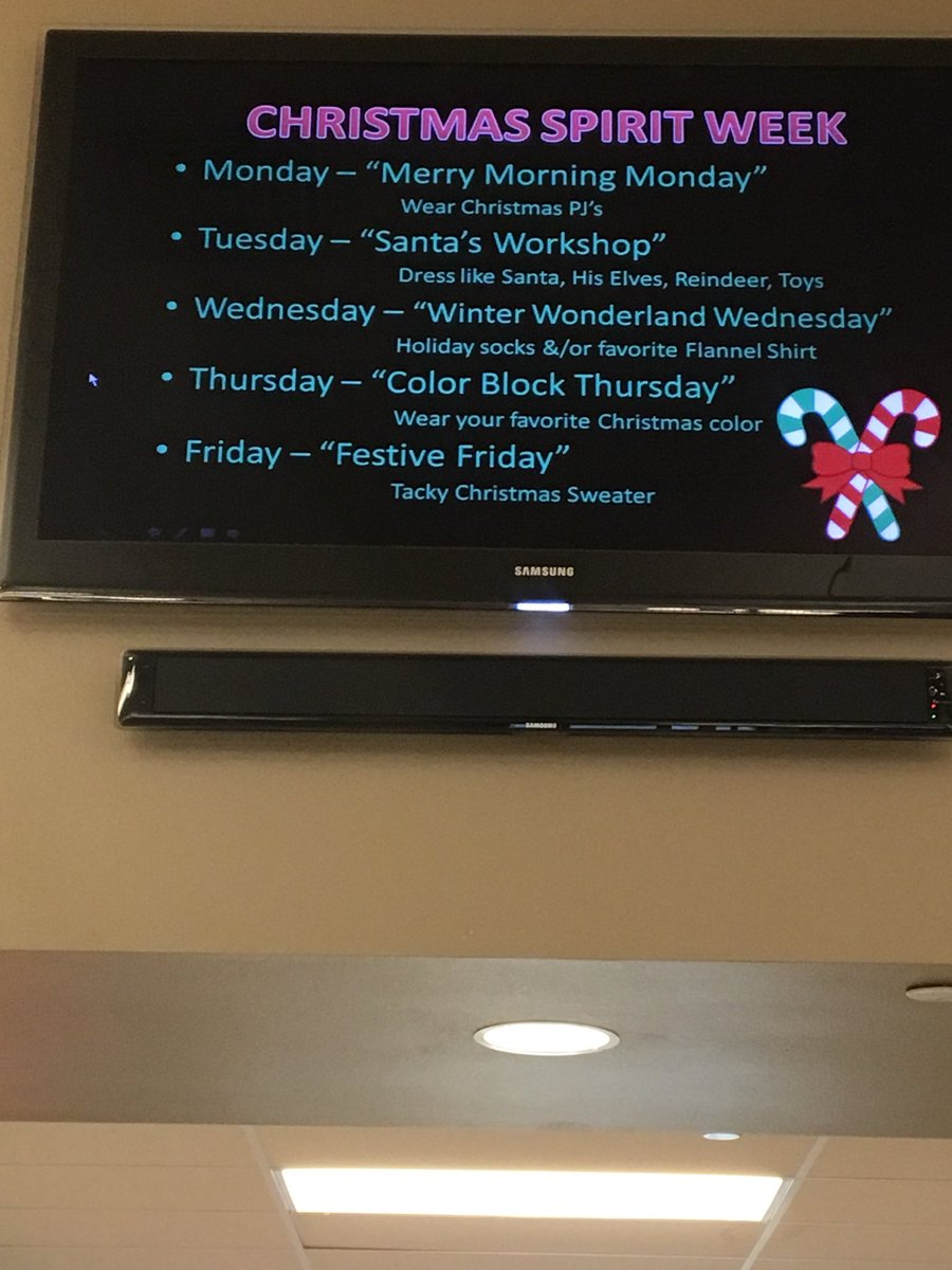 RolandCheer's tweet photo. don’t forget to dress up for Christmas spirit week!! https://t.co/IpzWn0PHF9