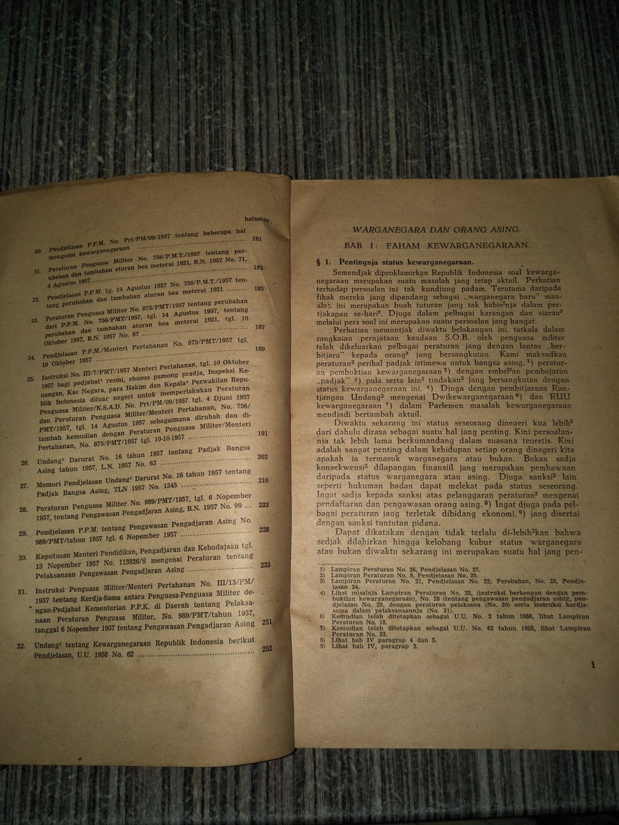 Buku Lawas> Warga Negara Dan Orang Asing. 
Oleh; Prof. Mr. Dr. Gouw Giok Siong. 
Tahun 1958. 274 Hlm. Harga 125.000. minat?