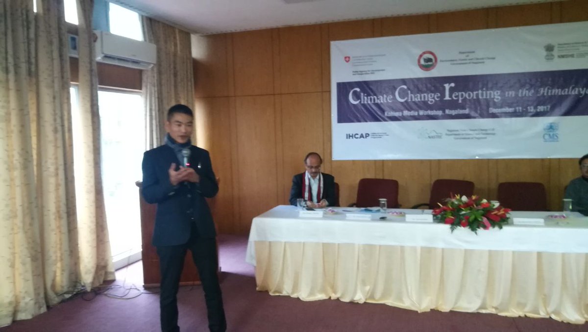 cmsadvocacy's tweet photo. Mr. Supognukshi, Nodal Officer for climate Change talking about SAPCC in Media workshop on climate change in Kohima. @dineshcsharma @mustafaclimate @Shimpyw @pnvasanti @cmsvatavaran https://t.co/oBaWCdy48k