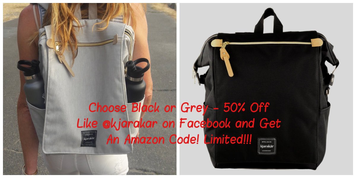 YourBestOffers1's tweet photo. Want 50% of Best Selling Kjarakar Backpacks?  Like them on Facebook - https://t.co/zavygGmyoY - get a code!!!  And we heard there is a bonus coupon too! https://t.co/4PSnjrEzgA