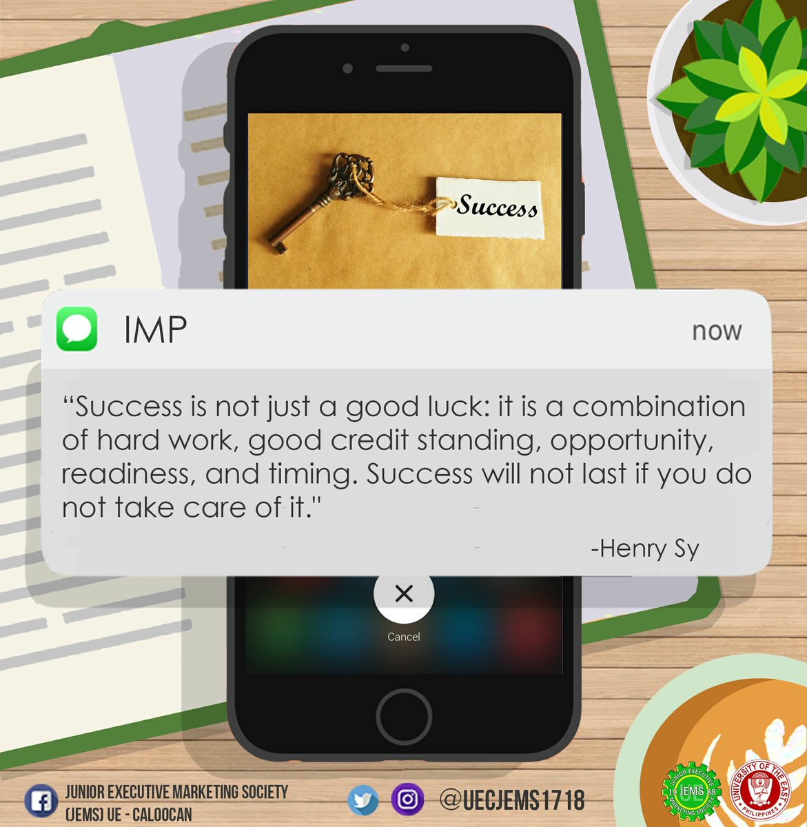 uecjems2021's tweet photo. Prelim week is fast approaching! Take note that to be successful, it requires hard work and much more of self-discipline. We hope y'all have a successful and victorious exam week! ๐
#JEMS1718
#DefyingConformities https://t.co/RdWYoc97gq