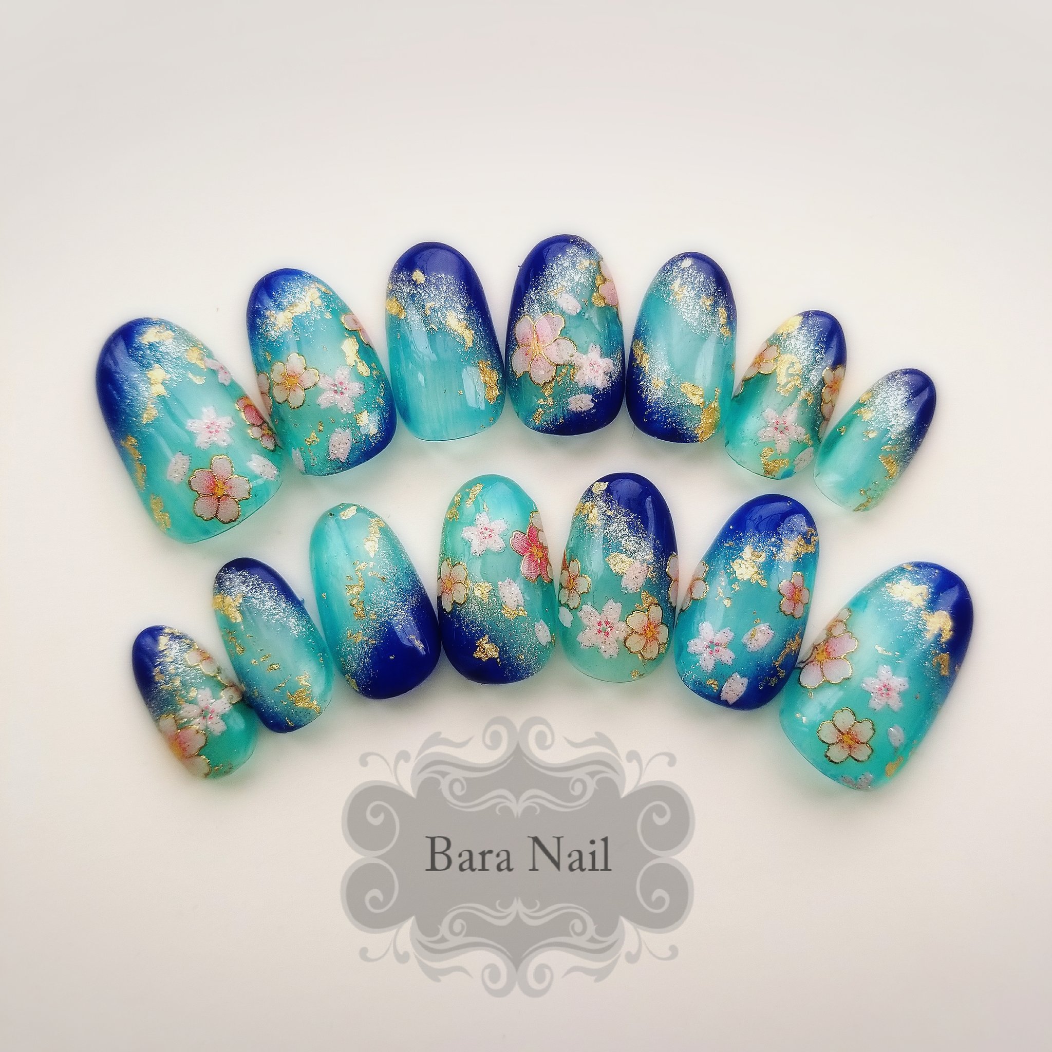 Baranail Baranail 成人式ネイル 振袖ネイル 青ネイル 桜ネイル T Co W2bjgsldxd Twitter