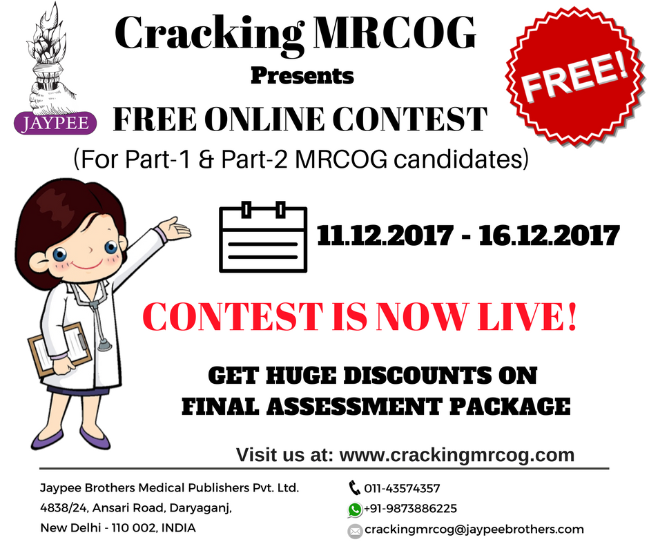 crackingmrcog's tweet photo. #CrackingMRCOG #Contest is Now Live!!
Participate for free to avail heavy discounts on the final assessment package of MRCOG part 1 and MRCOG part 2 before final exams!
https://t.co/EOFoeSSKEN https://t.co/GGrjgmmVUC