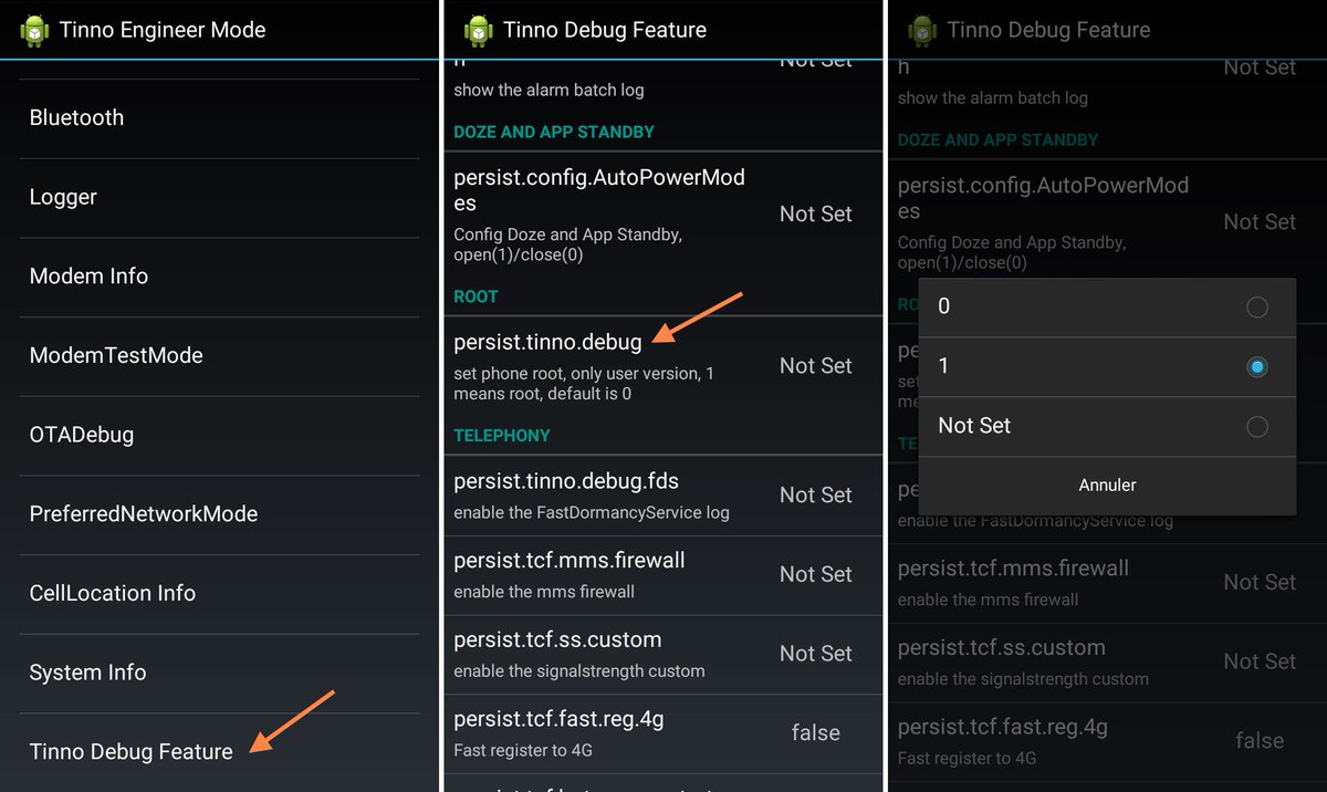 David Bauduin (@dbauduin) on Twitter photo <a href="/fs0c131y/">Baptiste Robert</a> *#*#84666364#*#*
Shows Tinno Engineer Mode.
From this activity, it is possible, for example, to enable a root access with ADB by setting "persist.tinno.debug" to 1. <a href="/fs0c131y/">Baptiste Robert</a> *#*#84666364#*#*
Shows Tinno Engineer Mode.
From this activity, it is possible, for example, to enable a root access with ADB by setting "persist.tinno.debug" to 1.