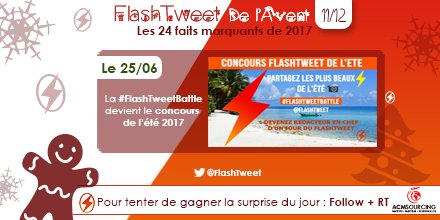 FlashTweet's tweet photo. #Day11 du #FlashTweetDeLAvent avec les 24 faits marquants en 2017. #Prêt
#BigBrotherIsWatchingYou : la Chine va noter ses citoyens d'ici 2020 https://t.co/wBqIh7Ovln
⚡️Le plus beau #Flash de l'été pour être Rédac'Chef du #FlashTweet https://t.co/NVrZHTXzf6
#concours #digital https://t.co/jiugve0A9x