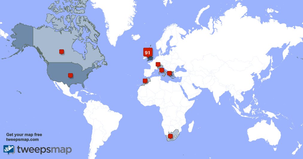LisaGLCars's tweet photo. My followers live in 8 countries: UK.(90%), USA(6%)... https://t.co/f8ysViDw7H Get your free map! https://t.co/R1QyUMnorU