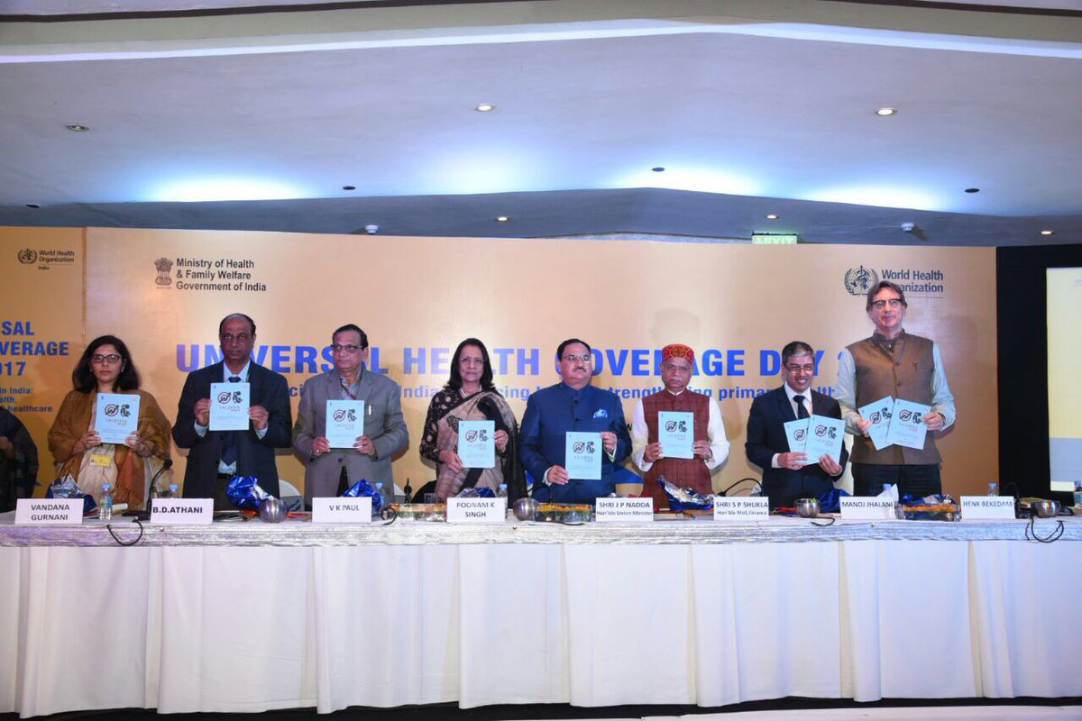 JPNadda's tweet image. Happy to share that #UniversalHealthCoverageDay this year is significant as it follows the approval of National Health Policy 2017 which envisages as its goal the attainment of the highest possible level of health without anyone having to face financial hardship as a consequence.