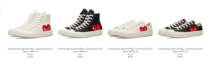 comme des garcons converse end clothing