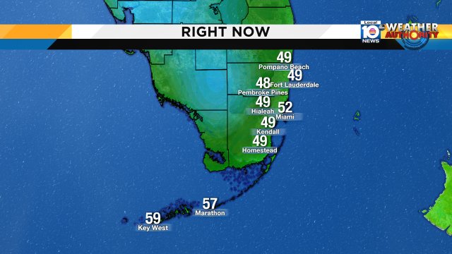 Temperatures have dropped down to the 40's for most of SFLO!! BRRRR BRRR https://t.co/h9SIfCLRHq