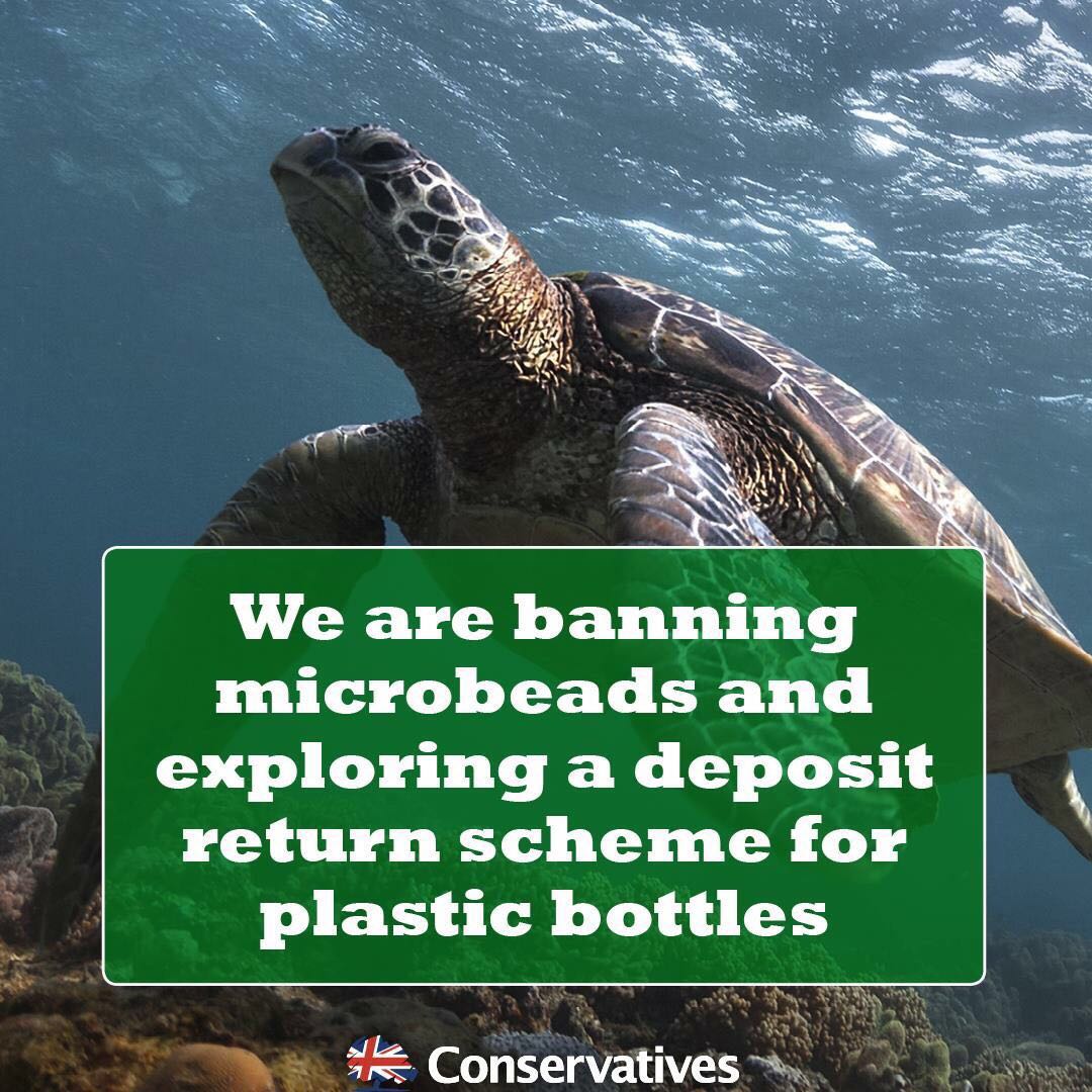 MarxdeMorais's tweet photo. It is the #Conservatives government who will#ban #microbeads, invent a #ReturnScheme for #PlasticBottles, expanding our #BlueBelt, taking action to #CutDown #SingleUsePlastics. #UK is on a good way to thrive #green and #responsible into the #future. https://t.co/iGbXi2WYXc