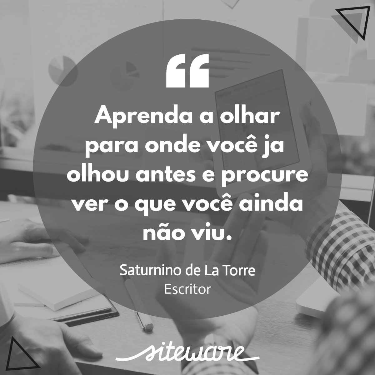 sofiadasiteware's tweet photo. Dica do dia: olhe para a sua empresa sob outras perspectivas para encontrar novas soluções e ideias! #façaacontecer #GoSiteware #ideias https://t.co/gKRTliNo3b
