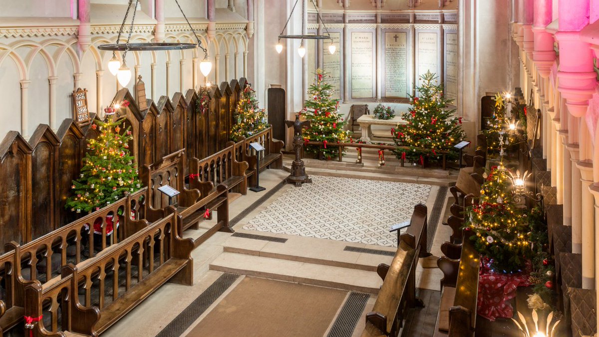 NTKillertonFash's tweet image. After you have visited the house follow the activity trail, when you pass the Chapel pop in to see the trees decorated by local community groups. #christmasatkillerton #ChristmasTree
