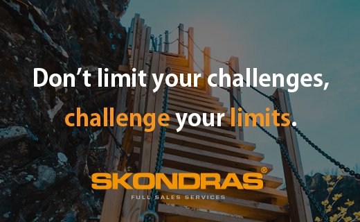 Challenge your limits. Every. Day. #skondras #sales #teamskondras #challenge #business #growth #MotivationalQuotes #motivation #salesquotes #salesoutsourcing #consultancy #salessupport
