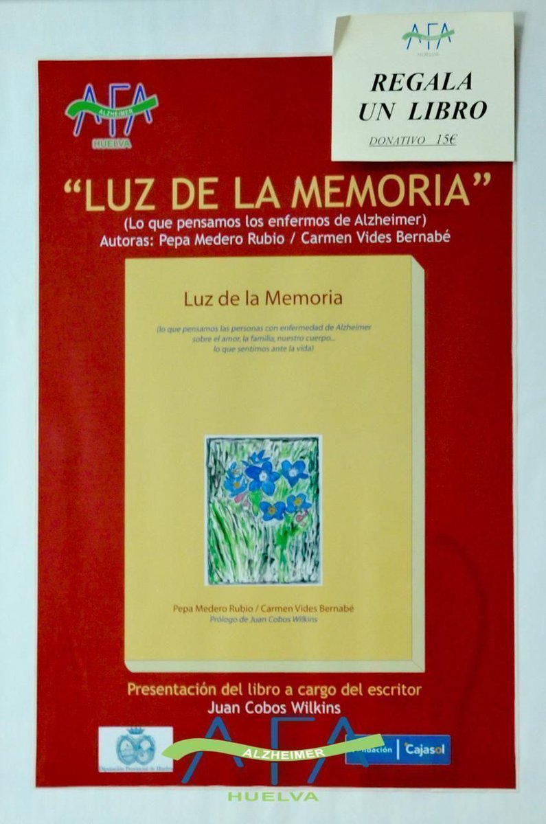 AFAHuelva's tweet photo. "Luz de la memoria”, un libro para colaborar en la lucha contra el #alzheimer https://t.co/S7g3Bmzlv0