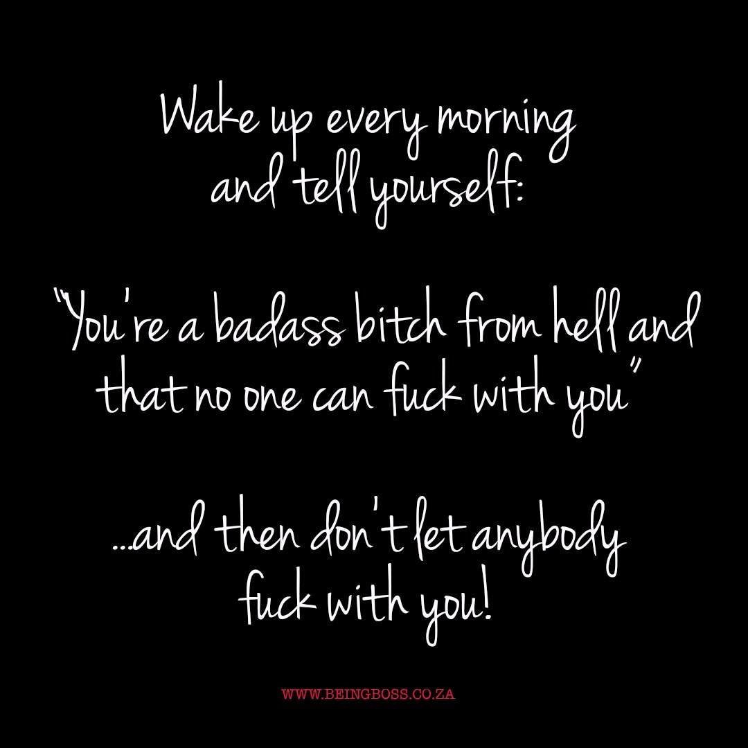Wake up every morning and tell yourself you're a badass bitch from hell and that no one can fuck with you and then don't let anybody fuck with you!
#Hustle #mondaymotivation #hardworkpaysoff #Success #dedication #business #EntrepreneurLife #Hustle
