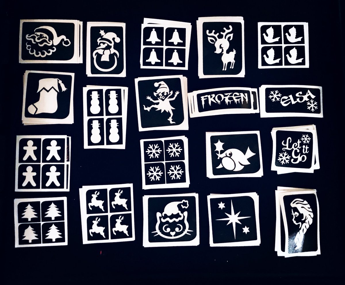 Christmas Glitter Tattoos ready &amp; raring to go! ✨🎄I have a few spaces left over #Christmas so book now to avoid disappointment! mimismunchkins.com #events #London #kidsparties  #adultparties #corporateevents #facepainter #glittertattoos #glittermakeup