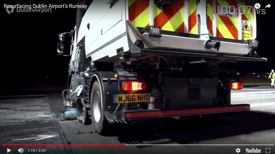 BucherUK's tweet photo. Resurfacing of @DublinAirport main runway. Did you #SpotAJohnston and #BeamSweepers? #BrookingHire #S14000 #VT651 https://t.co/WcMdyY6EzJ https://t.co/cAvkeYs3gp