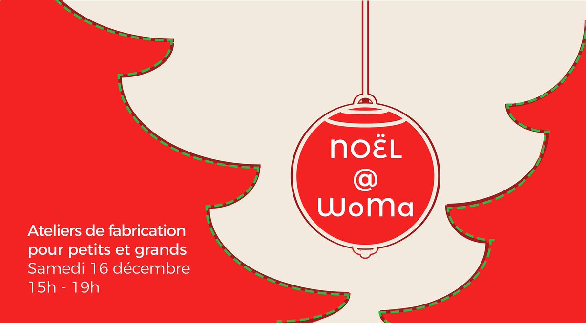 WoMa_Paris's tweet photo. Ce weekend, atelier de #Noël exceptionnel à WoMa ! Entre 15h et 19h : goûter, jeux avec #Botaki, décos de Noël à fabriquer sur la découpeuse #laser. 5€ par famille ! 🎁🎄⛄️❄️
> https://t.co/4fnm3XThDt https://t.co/9W8NVWEO0c
