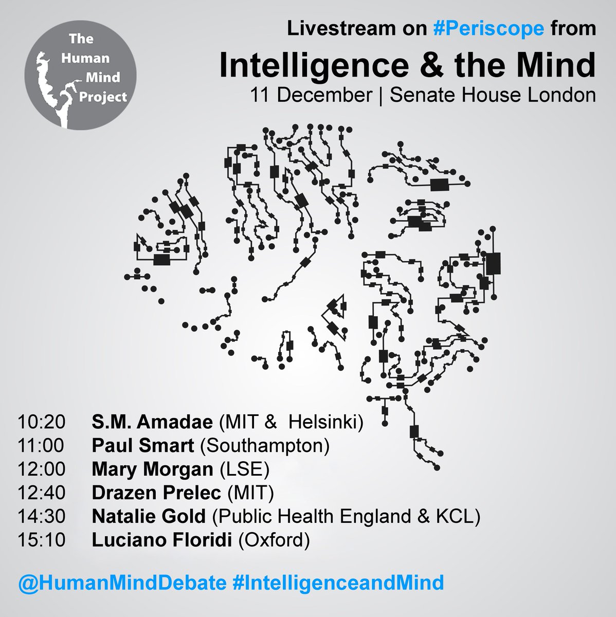 HumanMindDebate's tweet photo. Remember, we're streaming LIVE all day from #IntelligenceandMind @UoLondon
Tune it to talks from our #interdisciplinary panel on #Periscope or via our twitter feed from 10:20am
https://t.co/qI72s5pGcJ https://t.co/6pQHPBXJtL