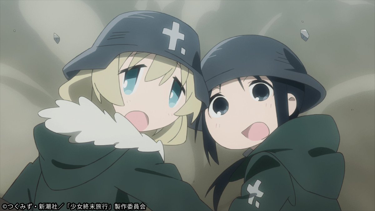 Abemaアニメ アベアニ 今夜9時 少女終末旅行 第1 10話を2日連続振り返り一挙 新作アニメch 少女終末旅行 全てが終わりを迎えた世界をほのぼのと生き抜くチトとユーリ 愛車ケッテンクラートに乗ってあてもなく彷徨う二人が出会うものとは 視聴
