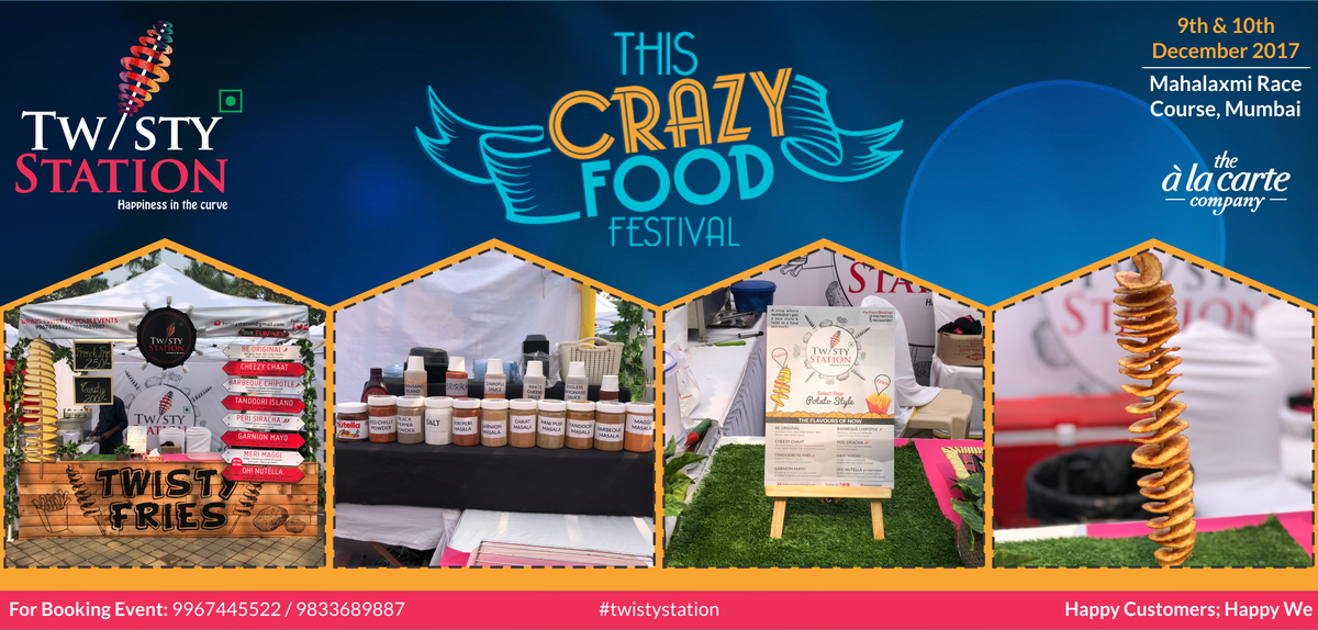 twistystation's tweet photo. #TwistyStation at #ThisCrazyFoodFestival 2017 by #TheALaCarteCompany!!! @Nightnish @rekhapg 

#HappinessInTheCurve #PopUp #Food #Festival #Music #Entertainment #Events #Mahalaxmi #Mumbai https://t.co/X5lBmCg6kw